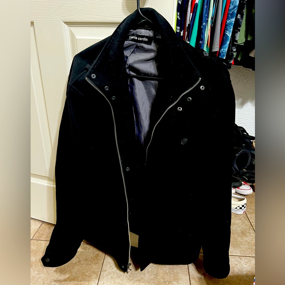 Men Pierre Cardin Black Coat